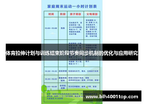 体育拉伸计划与训练结束阶段节奏同步机制的优化与应用研究